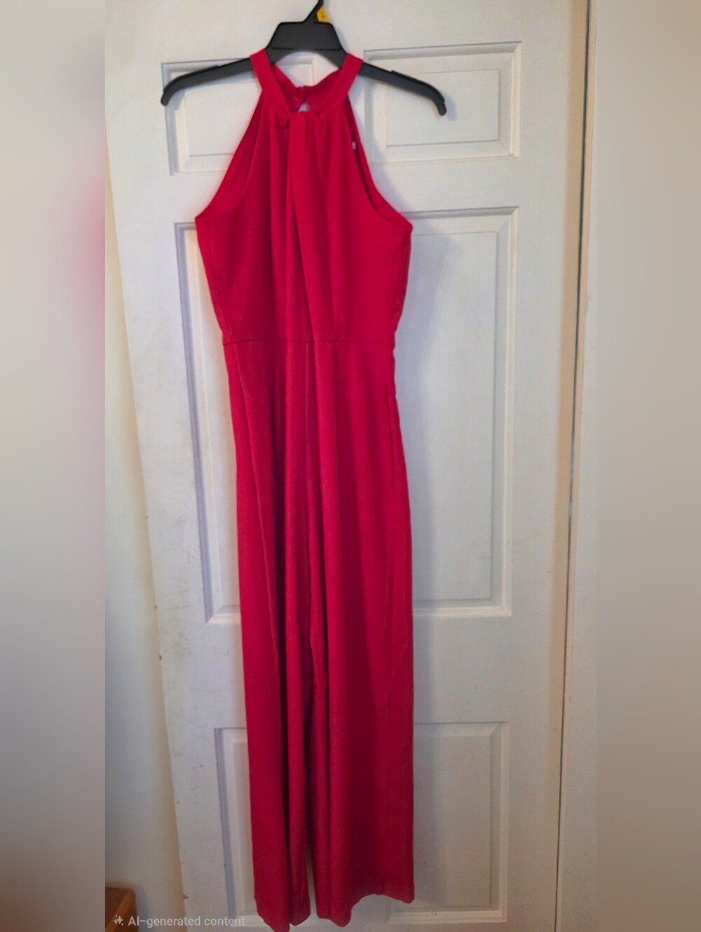 Bright Red  Halter Maxi Jumper